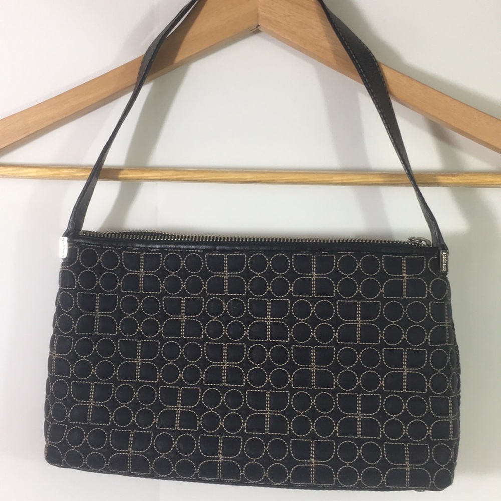Kate spade small black canvas purse